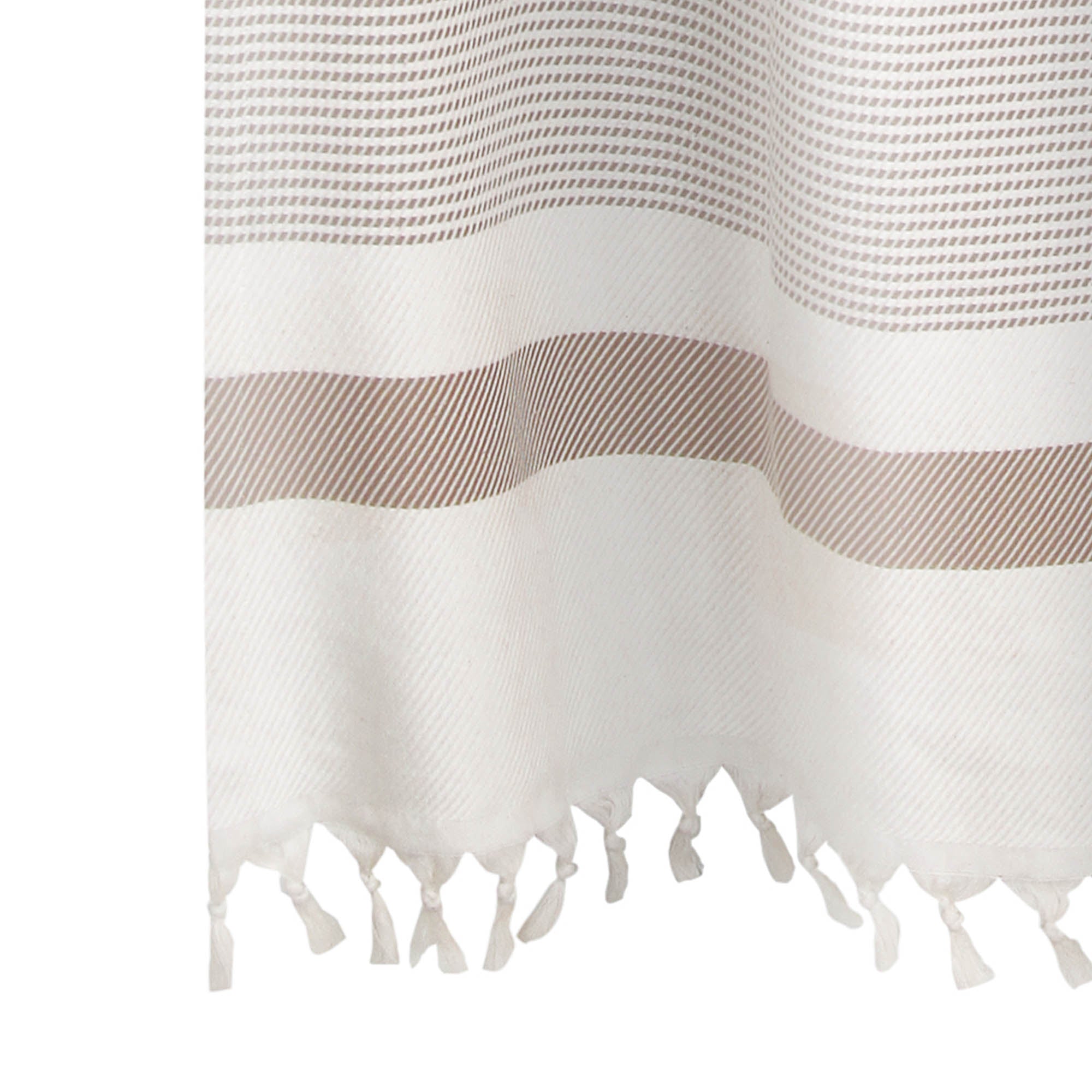 Beige and white striped shower curtain - shower curtain collection at Better World Bio