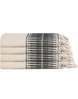 Stack of folded towels with a plaid pattern on a white background