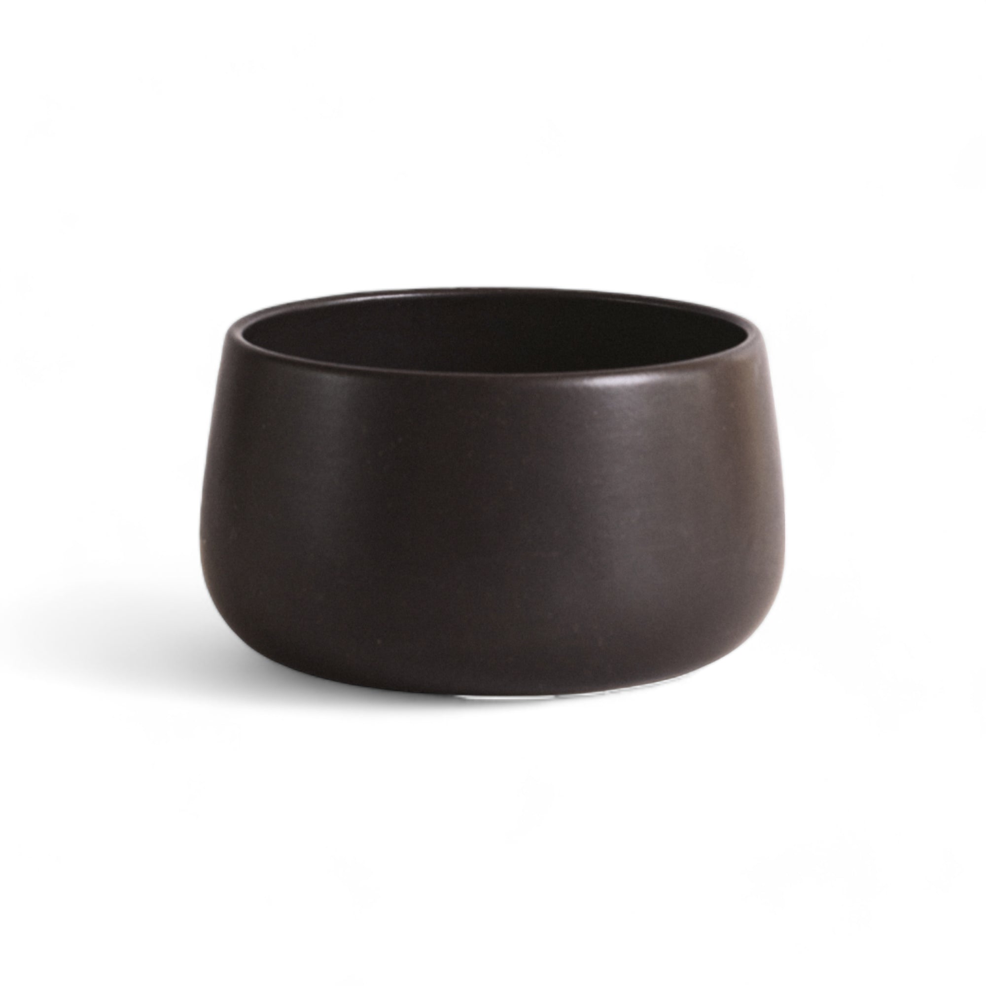 A black handmade ceramic serving bowl