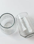 Handblown Hammered Clear Drinking Glass - Set of 4