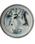 Small Blue and White Porcelain Dancing Crane Dish