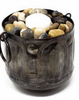 Hammered Metal Container with Round Handles - Croix des Bouquets