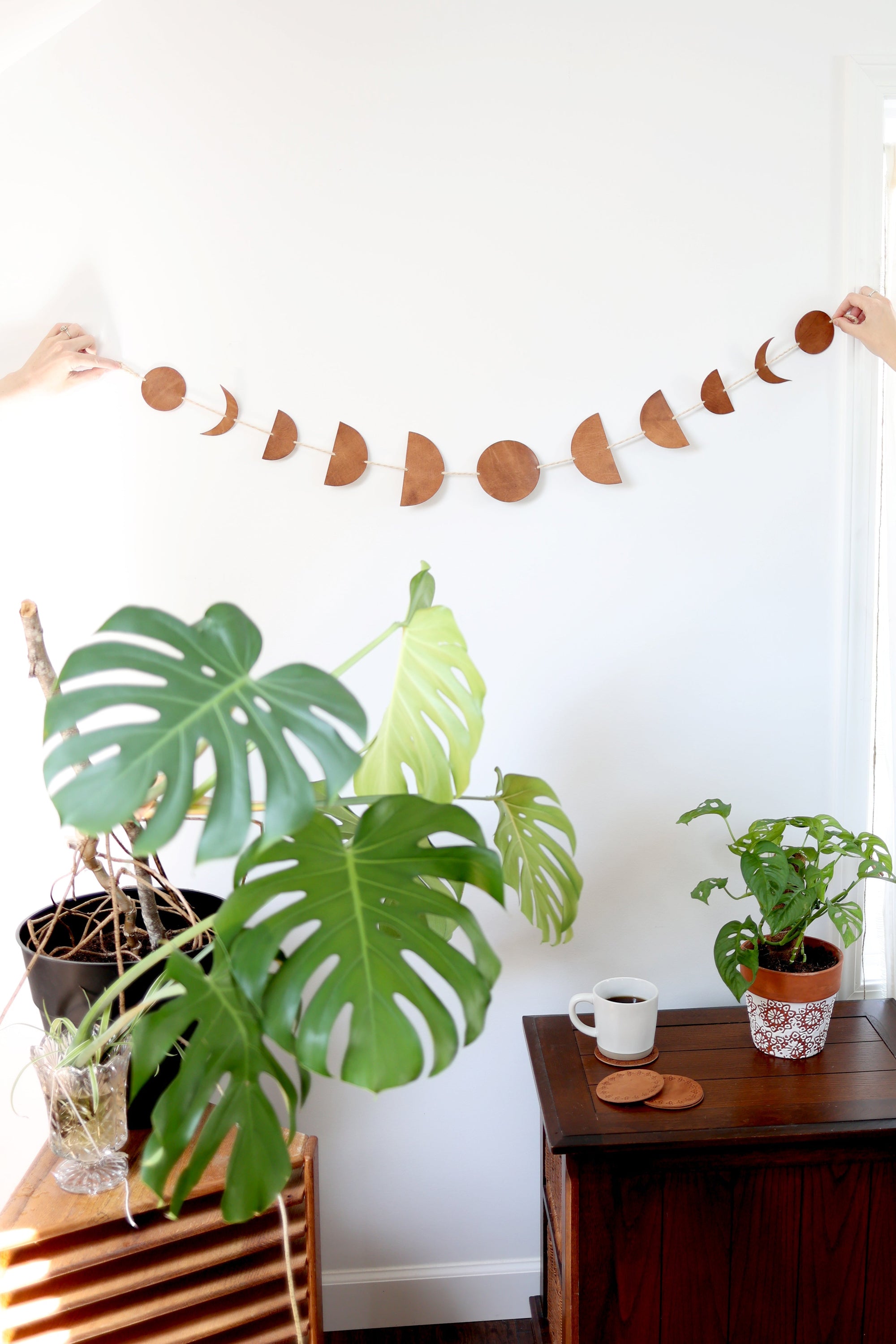 Moroccan Leather Luna Moon Phase Garland