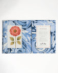 Hand-Marbled Ocean Wave Picture Frame Folding Book - 4x6