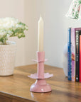 Lotus Bloom Tapered Pink Candleholders
