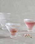 Pressed Clear Martini Glasses - Set of 4