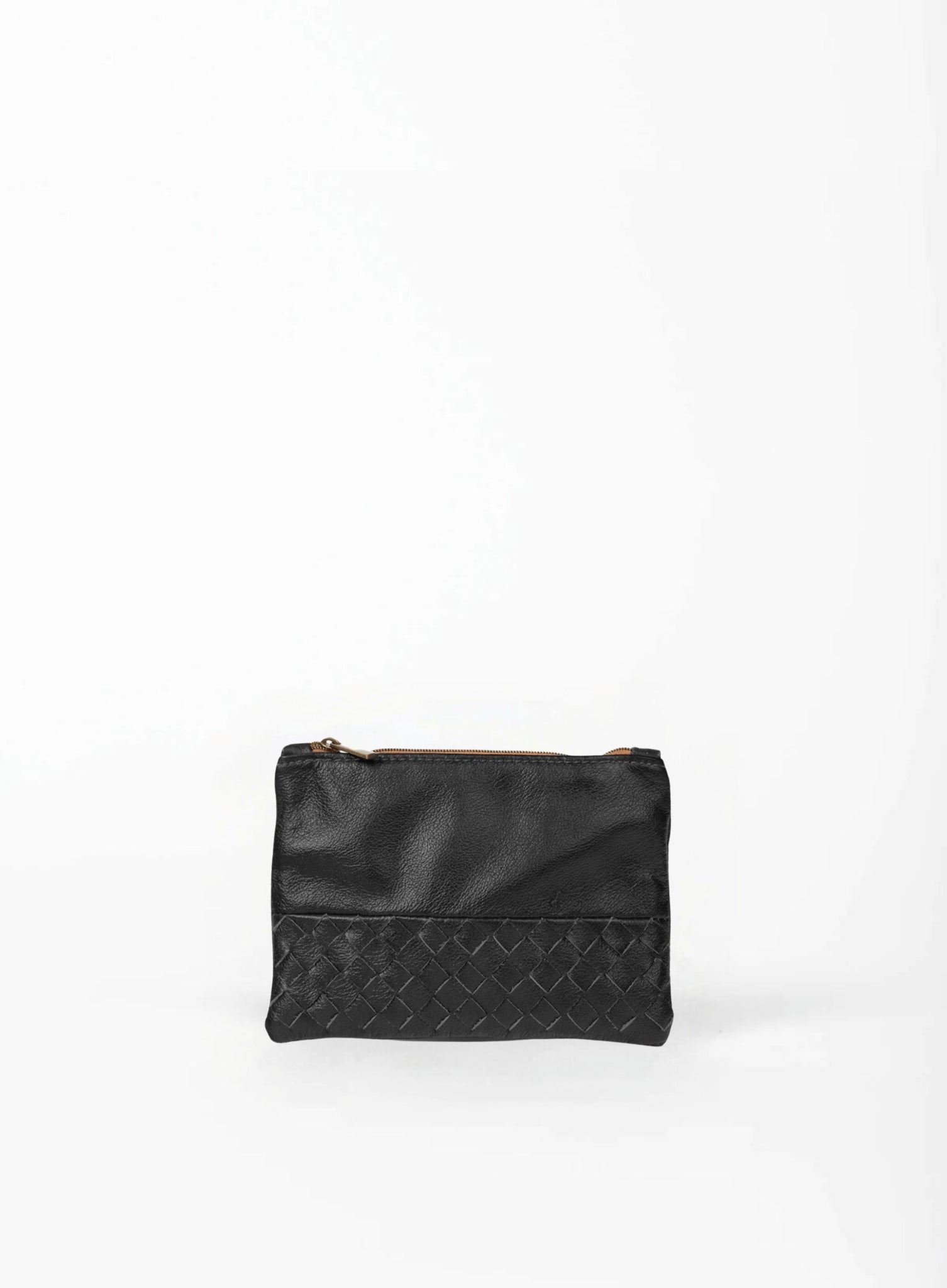 Woven Leather Large Pouch