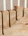 Modern Mango Wood Menorah