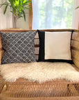 Black & White Squares Sadza Pillow Cover