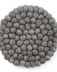 Dark Gray Felt Ball Coasters — Set of 4