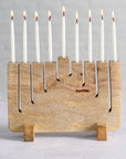 Modern Mango Wood Menorah