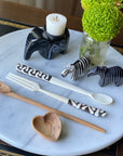 Long Batik Bone Appetizer Forks, Set of 2