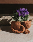 Rakshana Cat Plant Pot - Terracotta