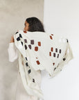 Dahlia Hand Embroidered Hand Woven Scarf