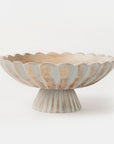 Fluted Pedestal Bowl - Rustic Grey