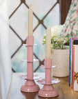 Lotus Bloom Tapered Pink Candleholders