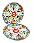 Dots and Flowers Dinner Plates, Set of Two - Encantada