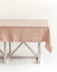 Stone Washed Linen Tablecloth - Blush