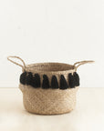 Black Tasseled Belly Baskets