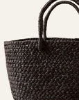 Braided Raffia Day Bag Black