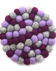 Purple Chakra Felt Ball Trivet