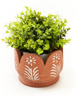 Vasanta Petals Terracotta Planter with Drainage