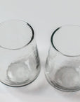 Handblown Hammered Clear Drinking Glass - Set of 4