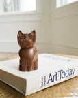 Cat Eyeglass Holder Wooden Stand