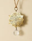 Surya Lotus Engraved Brass Suncatcher