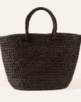Braided Raffia Day Bag Black
