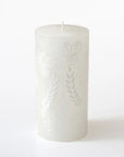 White on White Hand-Painted Candles