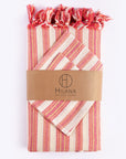Andana Magenta Striped Tablecloth & Napkin Set