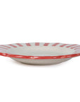 Red Stripe Ceramic Salad Plates - Set of 2