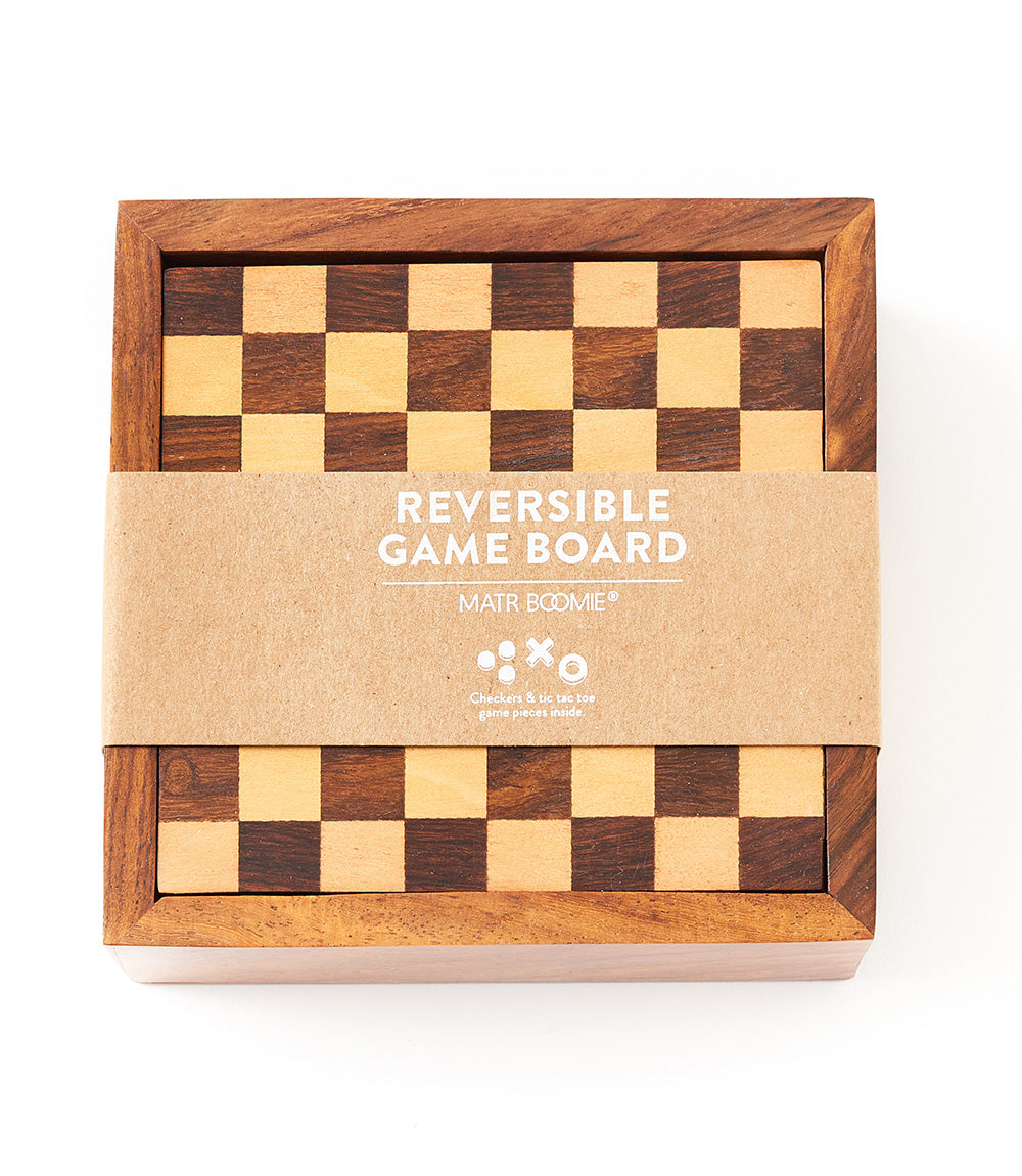 Checkers and Tic Tac Toe Wooden Game Set