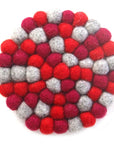 Red Chakra Felt Ball Trivet