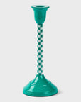 Jade Mint Checkered Candlesticks