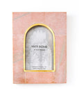 Jaipuri 4x6 Arch Picture Frame - Pink Carved Marble