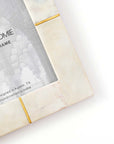 Sammita 5x7 White Picture Frame - Carved Marble Brass Inlay