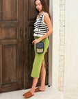 Jessica Cane and Leather Clutch Crossbody
