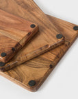 Natural Acacia Wood Cutting Boards - Set of 3
