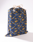 Dark Blue Cotton Fabric Gift Bag, 14 x 18