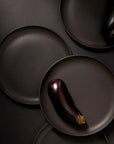 Tunisian Matte Black Stoneware Dinner Plate - Set of 4