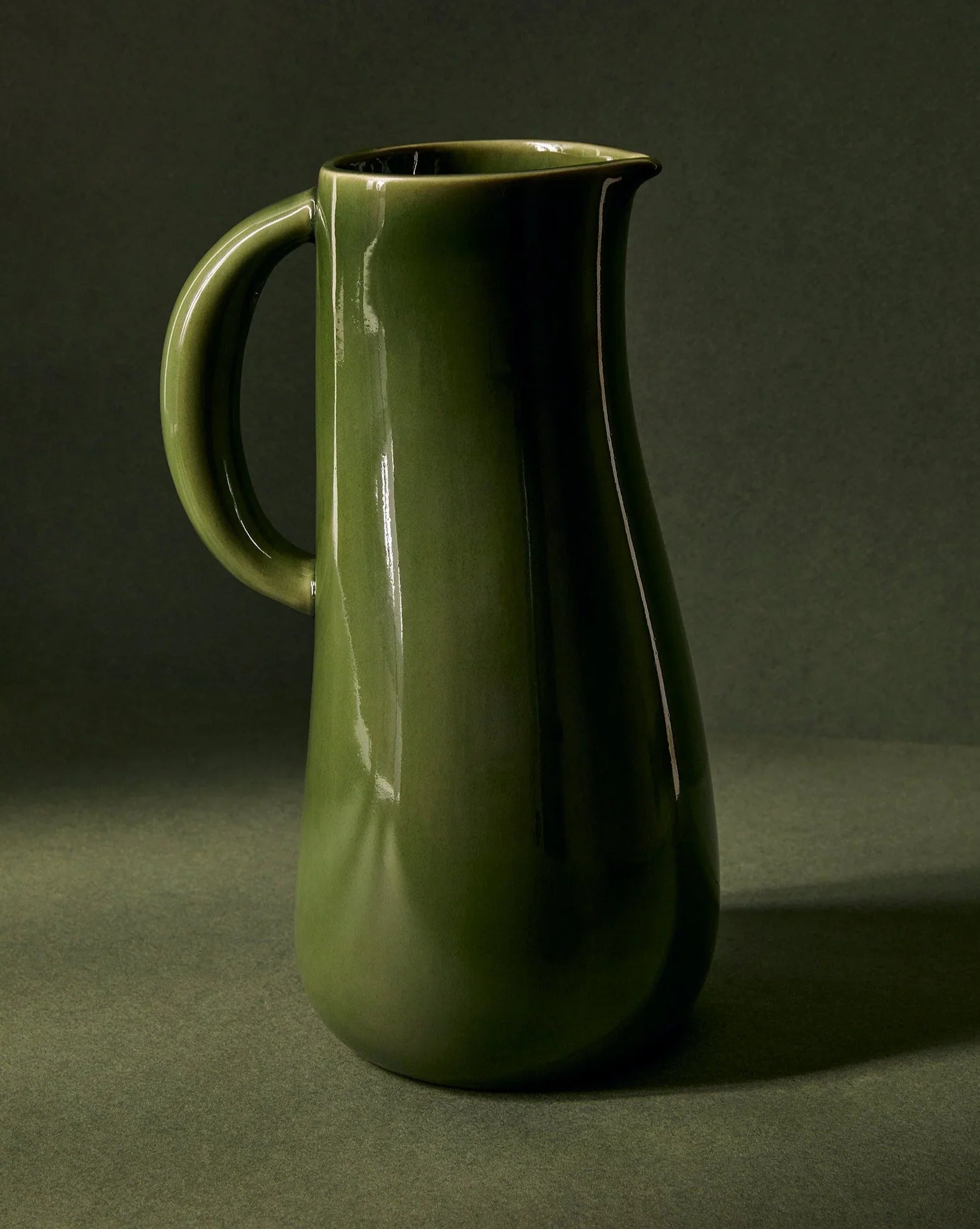 Green Stoneware Jug - 50 Oz