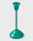Jade Mint Checkered Candlesticks