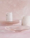 Pressed Pink Glass Medium Plates - Set of 4