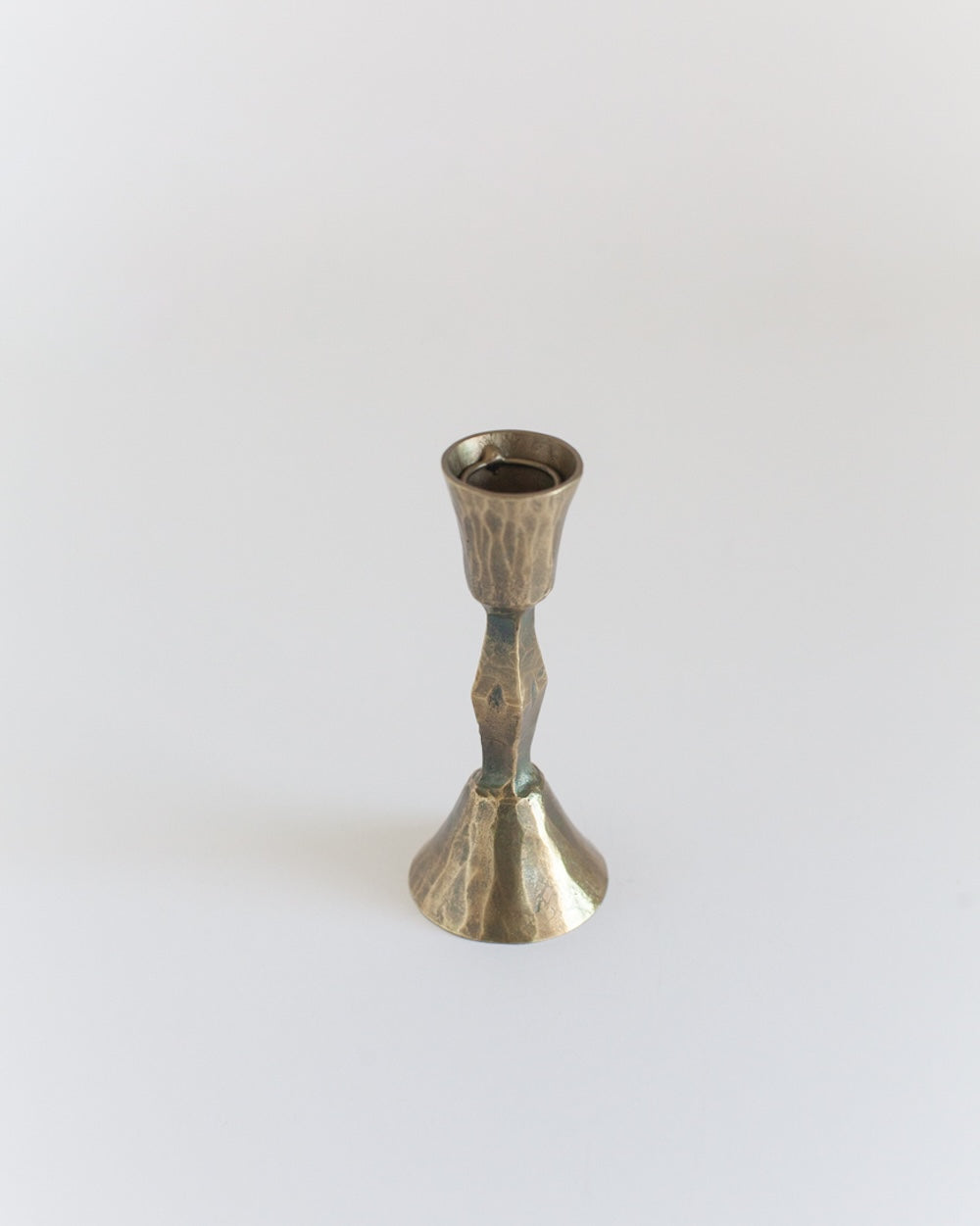 Low Diamond Candlestand Brass Finish - Set of 2