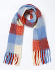 Brushed Checkered Print Scarf - Lilac Red