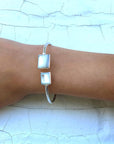 Cuff Bracelet, Mother of Pearl Square