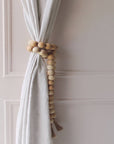Farmhouse Wooden Beads Garland With Jute Tassels