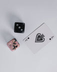 Pink & Black Gemstone Dice - Set of 2